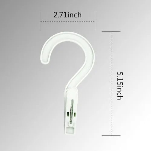 Miniatura 2 de Ganchos para ropa sucia, ganchos para botas, pasadores de ropa de plástico, clips para baño, viajes, portátil, color blanco (12 unidades)