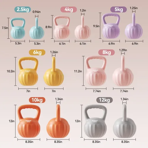 Miniatura 8 de RUNWE Pesa rusa para mujeres y hombres (se vende individualmente, no en conjunto) Varias opciones de peso y color, desde principiantes hasta