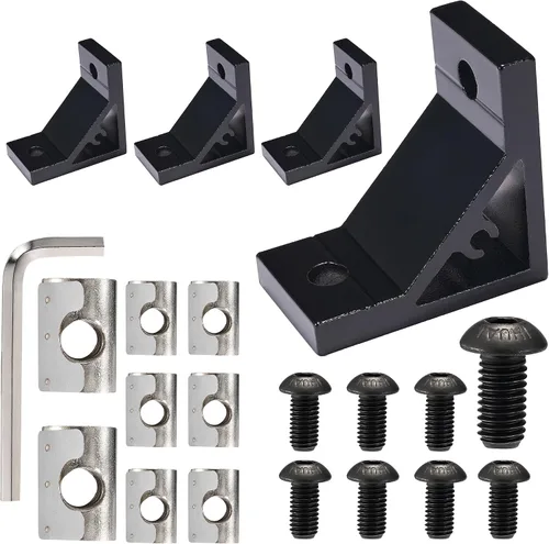 Miniatura 15 de BELLA BAYS 40Series 10Sets de conector interior negro en forma de L, conector de esquina oculta, accesorios de extrusión de aluminio 4040