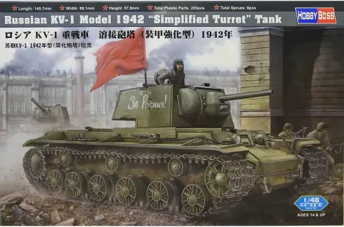 Miniatura 4 de Hobby Boss Tanque ruso KV-1 modelo 1942 con kit de construcción de modelo de vehículo de torreta simplificada