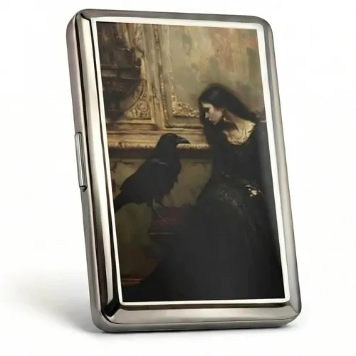 Miniatura 14 de Cartera de metal con diseño Art Deco de estilo vintage versátil para tarjetas y dinero en efectivo, con capacidad para tarjetas de crédito, tarjetas