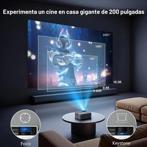 Miniatura 7 de TMY Mini proyector, proyector Bluetooth mejorado con pantalla, proyector portátil Full HD de 1080P, proyector de películas compatible con TV Stick