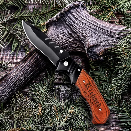 Miniatura 6 de Cuchillo de bolsillo grabado personalizado para hombres, cuchillo con nombres personalizados, idea para papá, novio, él, marido, hijo, día