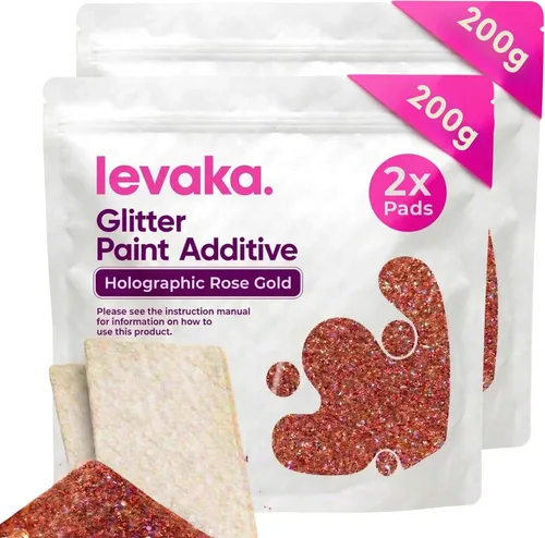 Miniatura 18 de LEVAKA - Aditivo de pintura con purpurina para paredes, purpurina holográfica plateada para pintar paredes, añade a la pintura interior o exterior