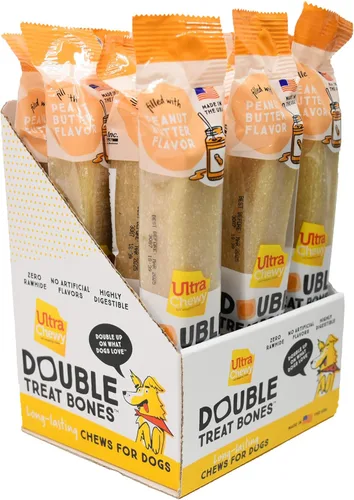 Miniatura 20 de Ultra Chewy Sabores de mantequilla de maní, pollo, tocino y queso: golosinas de larga duración fabricadas en Estados Unidos para razas grandes