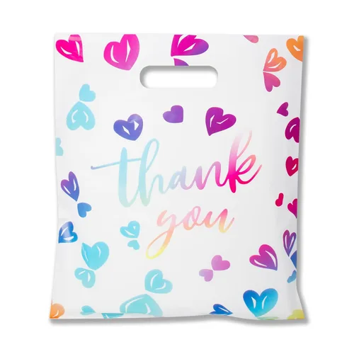 Miniatura 10 de WAKAKO 100 bolsas de agradecimiento pequeñas para negocios, 2.36 mil, mercancía, compras, venta al por menor, para fiesta, ropa, regalo