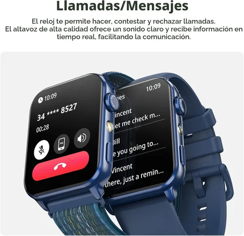 Miniatura 5 de Blackview Reloj inteligente para hombres y mujeres, reloj de fitness con pantalla táctil HD de 1.91" con linterna, notificaciones Bluetooth/hacer