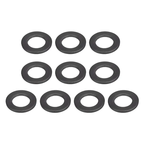 Miniatura 37 de Uxcell Arandela plana de acero al carbono para pernos M8, 10 piezas M8 x 16 x 1.5mm, aleación de acero negro oxidado de grado 8.8, sujetadores