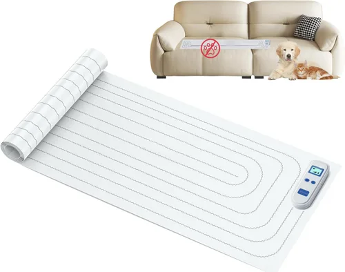 Miniatura 11 de Alfombrilla de Scat para gatos y perros, alfombrilla electrónica recargable de entrenamiento de mascotas de 59 x 11 pulgadas, disuasorio mejorado