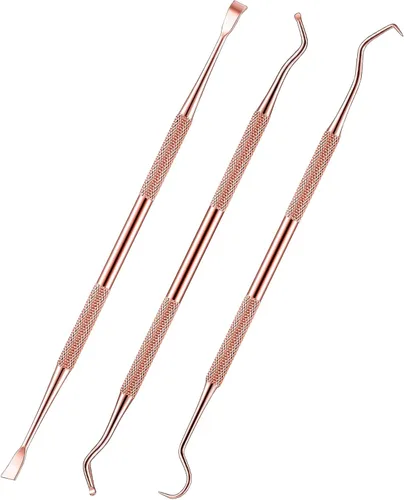 Miniatura 9 de Hotop 3 piezas de raspador dental y raspador de dientes de acero inoxidable de doble cabeza herramienta de eliminación de tarter raspador de dientes