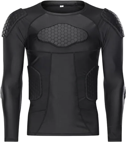 Miniatura 8 de Charque Camisas/pantalones protectores acolchados para hombre, para fútbol, paintball, béisbol, compresión, costilla, protección del esternón