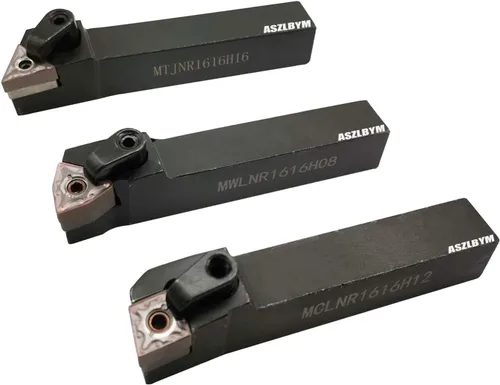 Miniatura 4 de Juego de 3 piezas de soporte de herramientas de torneado de carburo indexable de círculo exterior para torno de metal de 5/8" MTJNR1616H16 +