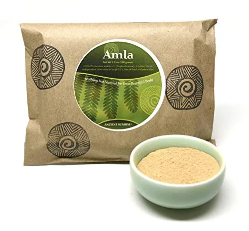 Ancient Sunrise Amla Powder - Amla 100% natural para el cabello, tonifica el color de henna, fortalece el crecimiento del cabello, alto en vitamina