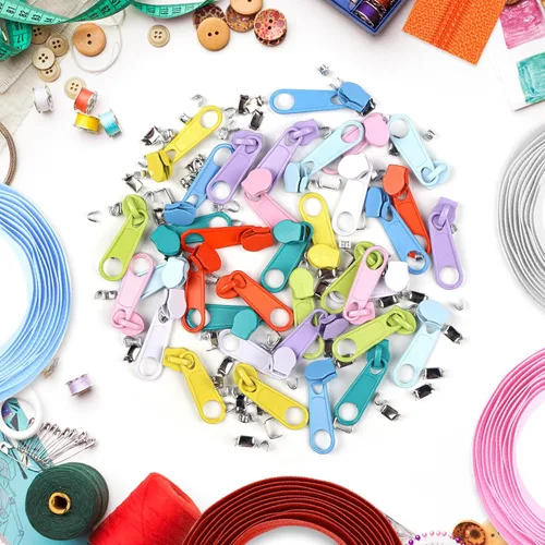 Miniatura 8 de DOITEM 31 yardas, 10 unidades de cremalleras de costura #3, cremalleras de bobina de nailon surtidos para coser con 40 deslizadores de cremallera