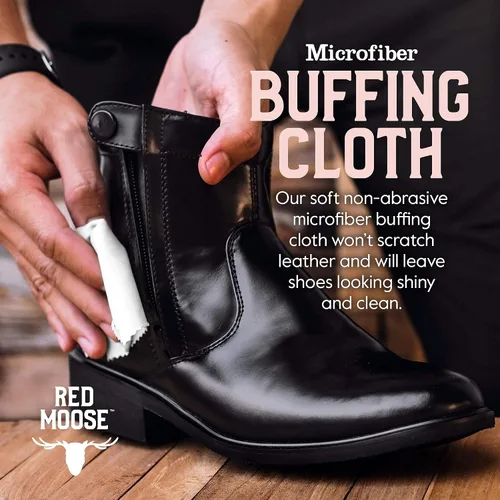 Miniatura 4 de RED MOOSE Crema para botas y zapatos - Kit de pulido para zapatos de cuero - Haz que tus zapatos brillen - Fabricado en los EE.UU