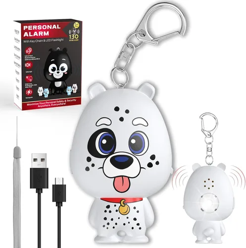 Miniatura 9 de Alarma de seguridad personal para mujeres, alarma personal recargable para mujeres, niños y ancianos, sirena fuerte de 130 dB, luz estroboscópica