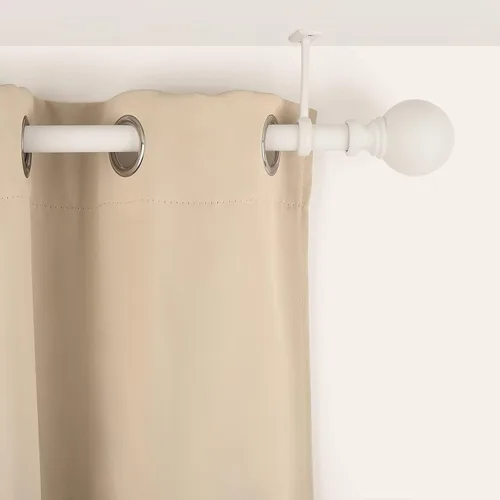 Miniatura 4 de KXLife Soportes de barra de cortina resistentes para montaje en techo, soportes de anillo de barra de cortina de 1 pulgada (juego de 2, blanco)