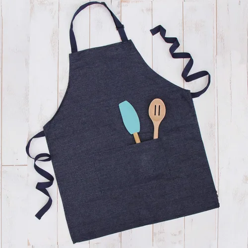 Miniatura 8 de Threadart - Paquete de 3 baberos ajustables de 100% lona de algodón con bolsillo doble, color negro, para cocinar, barbacoa, chef, manualidades, 26