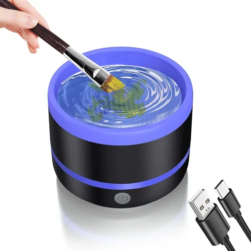 YAGHVEO® Limpiador de pinceles de pintura eléctrica, taza de enjuague, limpiador de pinceles de pintura, enjuague de pinceles para pintar, máquina