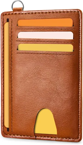 Miniatura 10 de Mayski Cartera delgada minimalista, soporte para tarjetas de crédito para mujeres y hombres, estuches para tarjetas con bloqueo RFID en el bolsillo