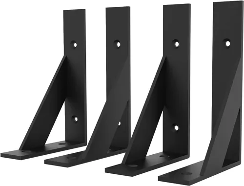Miniatura 9 de SOGAL Soporte de estante de 3 x 4 pulgadas, soportes de estante negros, soportes de estante pequeños, soportes angulares de soporte de estante