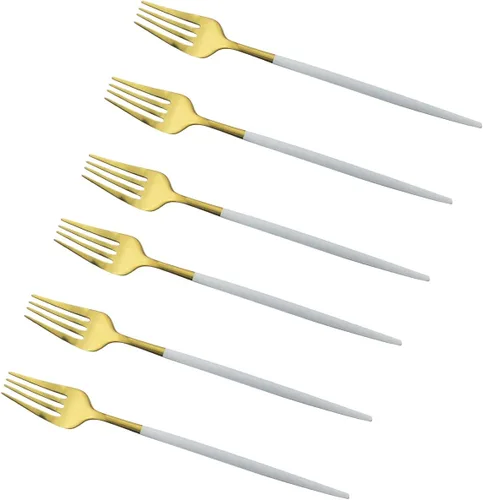 Miniatura 11 de Cubiertos de oro blanco pulido brillante, diseño ligero, 36 piezas de acero inoxidable, juego de cubiertos de servicio para 6, incluyendo tenedores