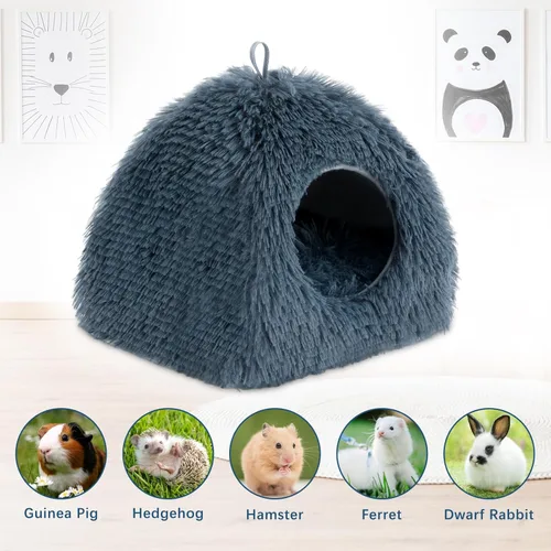 Miniatura 5 de YUEPET Cama de conejillo de indias de felpa calmante, piel de conejo cálida para hámsters, erizos, hurones, conejos enanos y otros animales pequeños