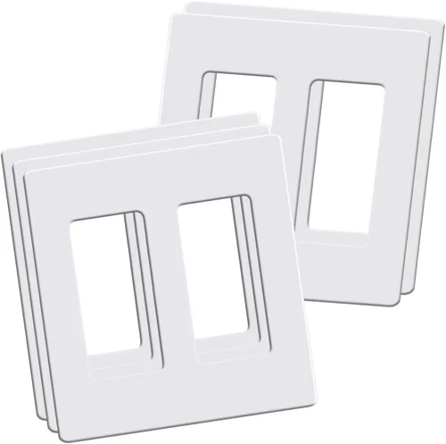 Placas de Pared Decorativas sin Tornillos de 2 Interruptores, Cubiertas de Tomacorrientes Decorativas, Tamaño Estándar 4.68" x 4.74" Placa de