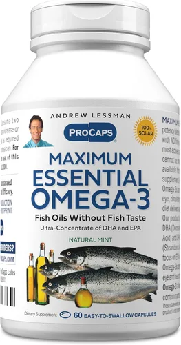 Miniatura 9 de ANDREW LESSMAN Maximum Essential Omega-3 Sin Sabor, 30 Cápsulas Blandas - Aceite de Pescado Omega-3 Ultra-Puro 1200 mg-DHA Alto, Suplemento Sin