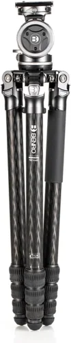 Miniatura 4 de Benro Mammoth - Trípode de fibra de carbono de 4 secciones con cabezal fluido WH15 Wildlife de 2 vías, cuenco resistente de 2.953 in, contrapeso