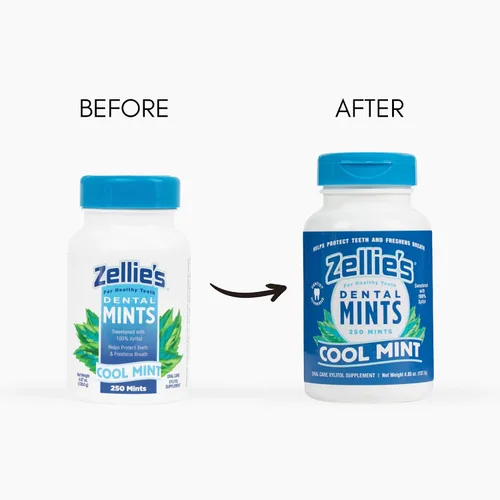 Miniatura 4 de Zellie's - Paquete combinado de mentas 100% xilitol para el aliento Sin aspartamo, sin gluten, vegano y kosher Incluye (1) mentas frescas