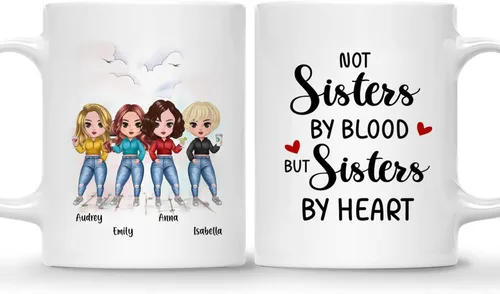 Miniatura 20 de Gossby Taza personalizada para amigas, Besties Forever, regalo personalizado para mejores amigas para mujeres con nombres de avatares, regalo 4
