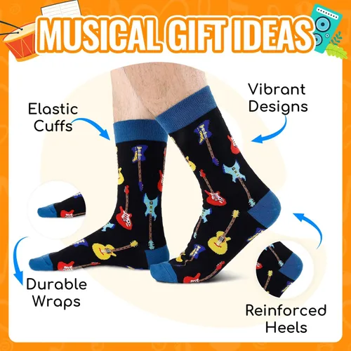 Miniatura 2 de HAPPYPOP Calcetines novedosos para hombre, calcetines de bolos de golf con bandera estadounidense, doctor, enfermera, optometría, música, regalos