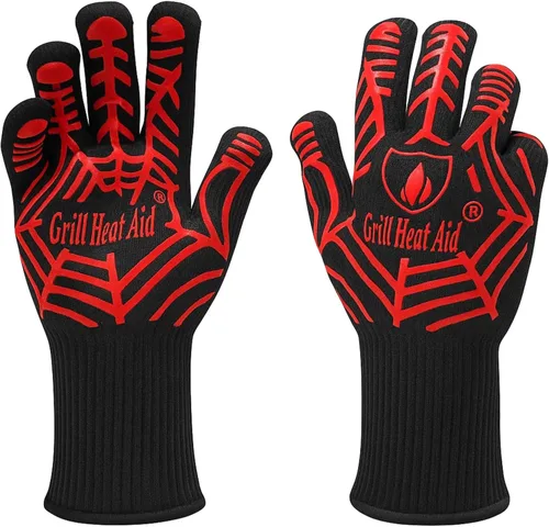 Miniatura 11 de Guantes de parrilla y barbacoa GRILL HEAT AID para asar y cocinar, Algodón