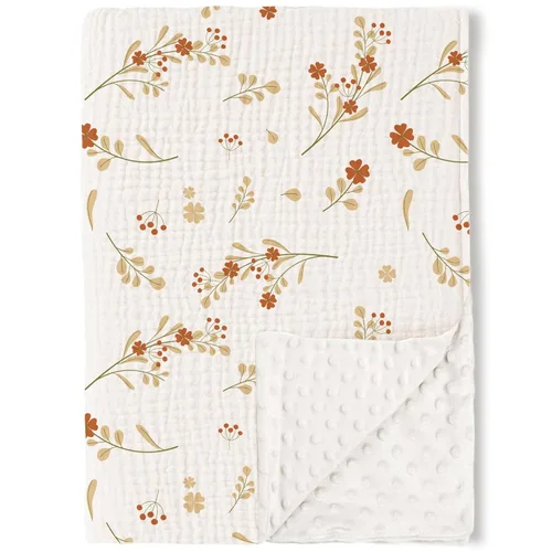 Miniatura 9 de Konssy Mantas para Bebé Unisex para Niños y Niñas, Mantas de Guardería Minky Súper Suaves con Frente de Algodón de Muselina y Respaldo de Vellón