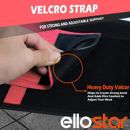 Miniatura 7 de ellostar Entrenador de cintura para mujer: banda de sudor para grasa del vientre, control de abdomen, soporte de espalda, faja moldeadora de Rosa