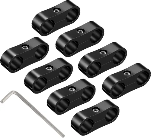 Miniatura 19 de EVIL ENERGY 4AN Abrazadera Separadora de Manguera, Abrazadera de Montaje de Línea de Combustible AN4 de Aluminio Negro 4PCS