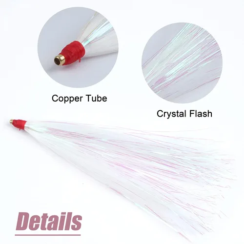 Miniatura 2 de Teasers de pesca -12/18 piezas de calamar Teaser de pesca de Mylar Flash Teaser de pesca de cola para plataformas de platijas para señuelo de pesca