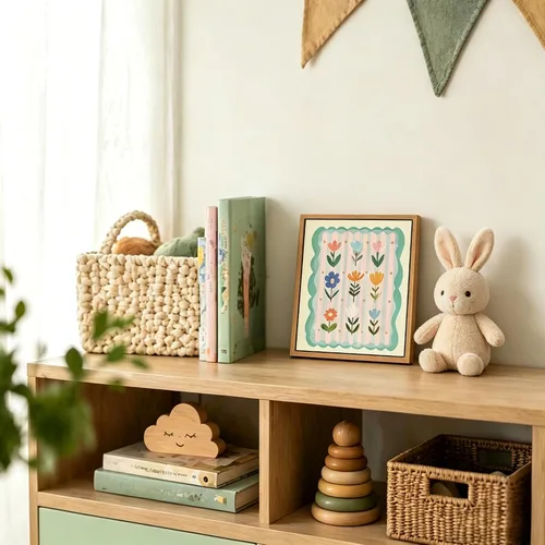 Miniatura 3 de AtterrirArt Bonito arte de pared enmarcado para guardería, 8 x 10 pulgadas, decoración de pared floral caprichosa, póster de impresiones en lienzo