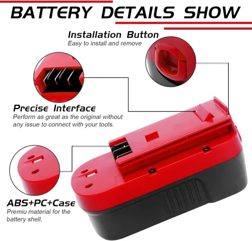 Miniatura 4 de Paquete de 2 baterías de repuesto de 4.5 Ah Ni-Mh de 18 voltios para Black and Decker de 18 V, compatible con Black and Decker HPB18 HPB18-OPE