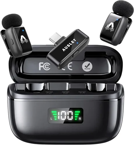 Miniatura 10 de SX29 Micrófono Lavalier inalámbrico para iPhone 17/16/15 y Android, mini micrófono USB-C Plug & Play, reducción de ruido AI, micrófono magnético