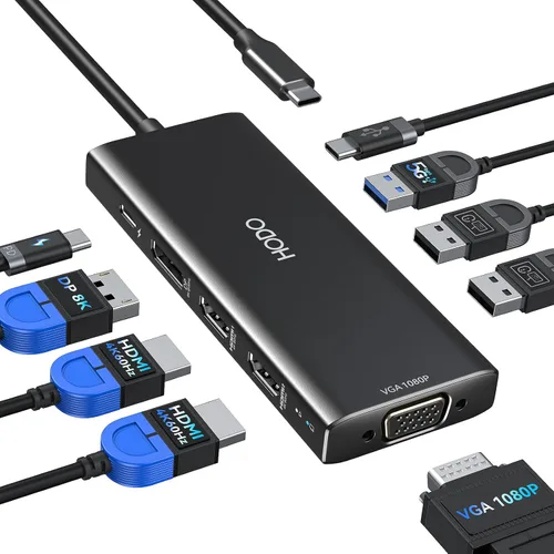 Miniatura 10 de Adaptador multipuerto USB-C para MacBook Air/Pro - Dongle HDMI 6 en 1 con puertos 4K, USB 3.0, lector de tarjetas SD/TF para MacBook M1/m2/m3/m4