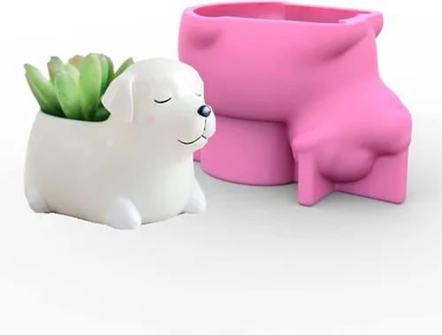 Miniatura 19 de Molde de silicona para macetas, moldes de silicona en forma de animal 3D para hormigón, cemento, yeso, arcilla polimérica, fundición de resina