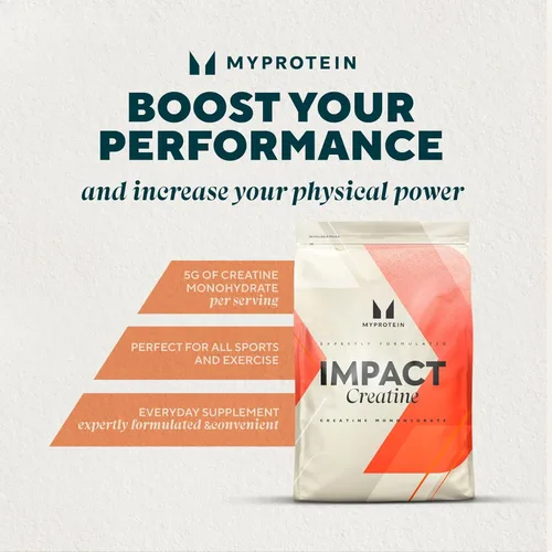 Miniatura 4 de Myprotein Polvo de creatina monohidrato, 200 porciones (1kg), polvo de creatina pura sin sabor, suplemento para antes/después del entrenamiento