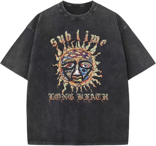 Miniatura 5 de Camisetas de gran tamaño con estampado de letras con estampado de sol, vintage, moderna, estética, para mujer