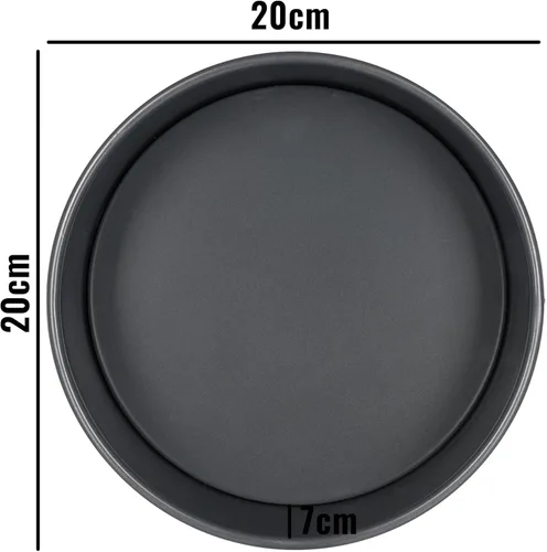 Miniatura 5 de KB1067 - Molde para tartas de teflón de 8 pulgadas con base suelta poco profunda, grafito, gris, mediano
