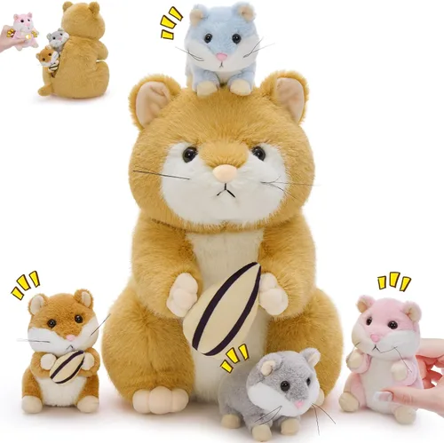 Miniatura 26 de MorisMos Pug Stuffed Animal with Babies Inside, 14" Mommy Stuffed Pug with 3 Baby Puppies, 4Pcs Interactive Soft Cuddly Dog for Kids, Dog Lovers