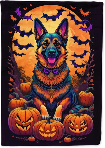 Miniatura 11 de Caroline's Treasures DAC1466GF - Bandera decorativa para jardín de Halloween de Affenpinscher Witchy para jardín, decoración para patio exterior