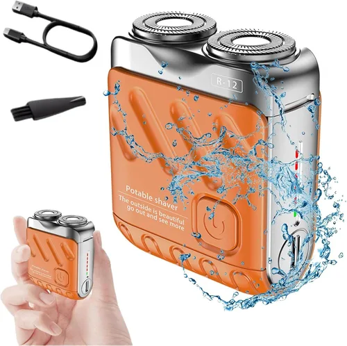R-12 - Afeitadora eléctrica de equipaje, afeitadora de barba mini y diseño de maleta portátil, afeitadoras eléctricas portátiles, recargable por