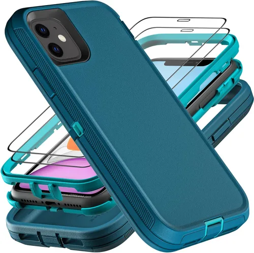 Miniatura 8 de YKHJKLEC Funda para iPhone 11, Grado Militar 3 en 1 Resistente de Servicio Pesado a Prueba de Golpes/Caídas/Polvo con 2 Protectores de Pantalla
